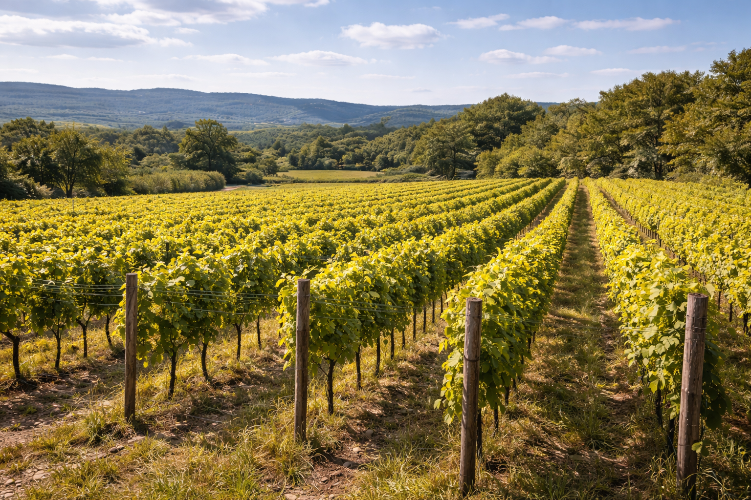 Sunny vineyard landscape in Andalusia